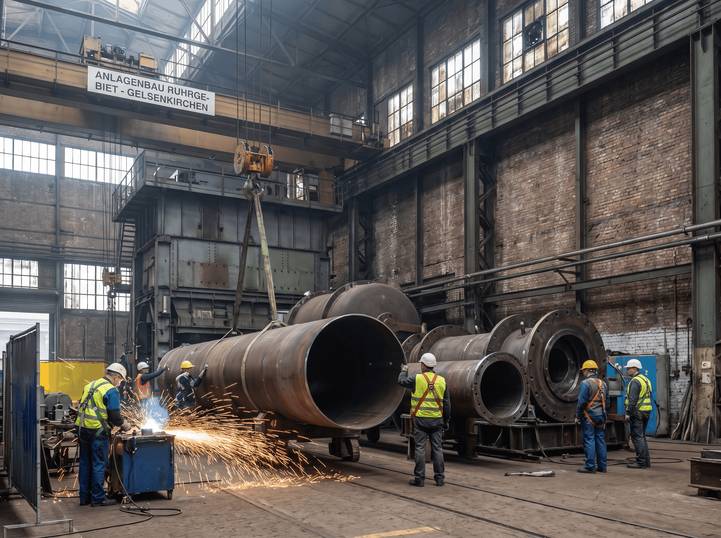 Werkshalle der FP STAHLBAU GmbH – Anlagenbau im Ruhrgebiet Gelsenkirchen